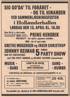 Plakat fra sammenlægningsfest, 1974. Dragør Lokalarkiv